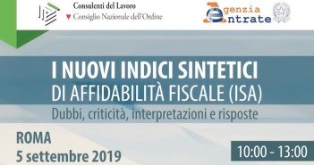 FORUM FISCALE “I Nuovi indici sintetici di affidabilità fiscale (ISA)” 20190905_Evento_AgenziaEntrate_CNO-min